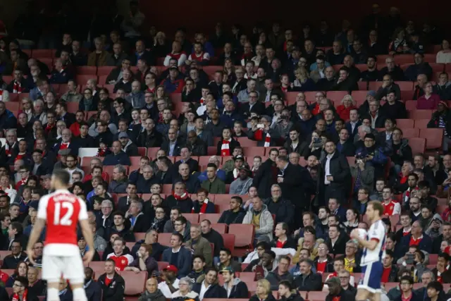 Empty seats at the Emirates Stadium