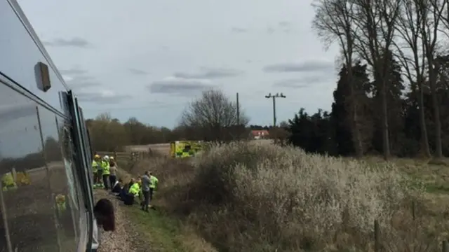 Passengers on line after crash