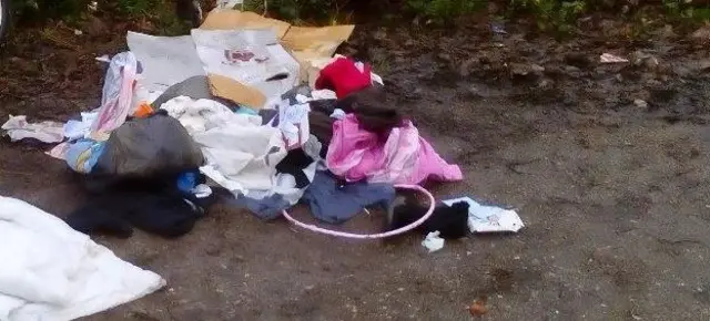 Pile of Rubbish dumped in Rivelin Valley Road