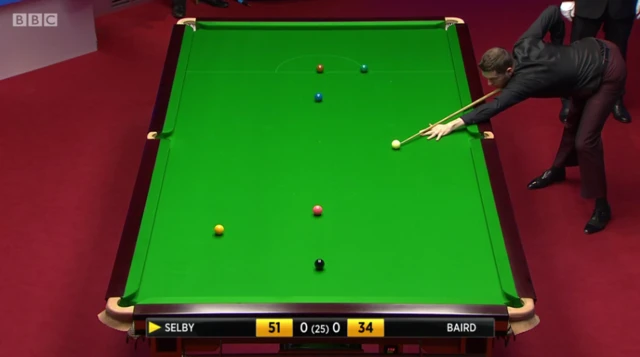 Mark Selby playing snooker