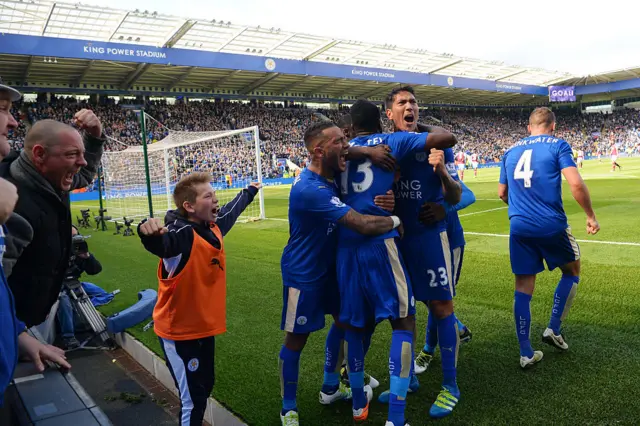 Leicester City celebrate