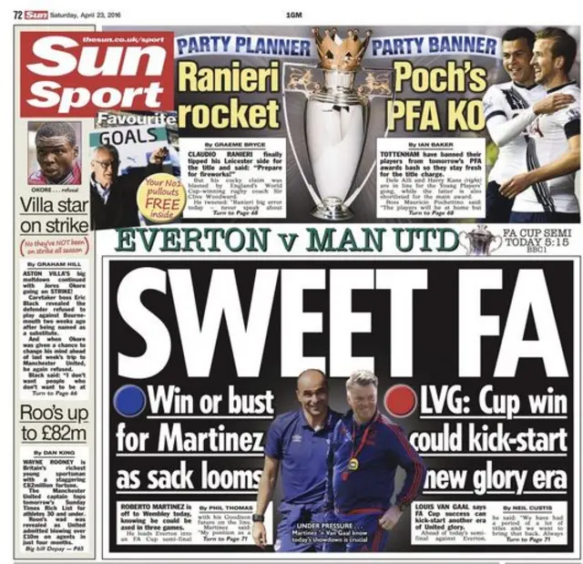 Saturday's Sun back page