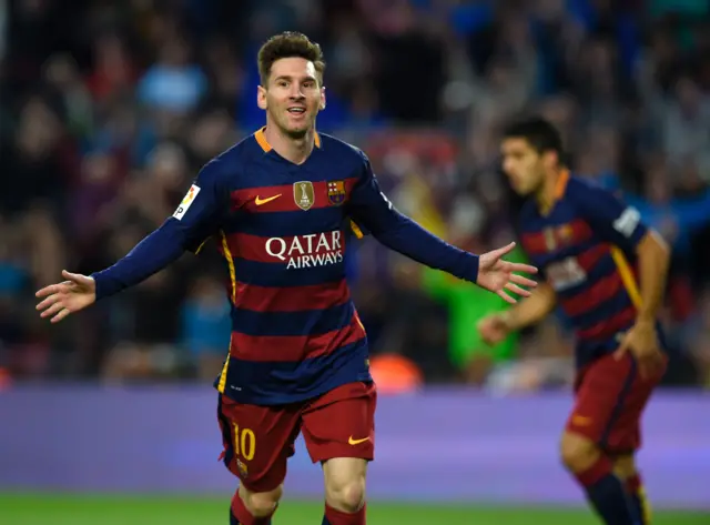 Lionel Messi celebrates