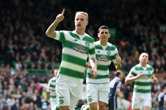 Leigh Griffiths celebrates after giving Celtic the lead