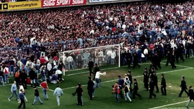 Scene from Hillsborough disaster