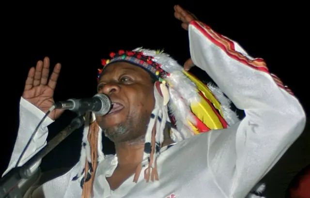 ongolese rumba music legend Papa Wemba gives his first concert in Kinshasa June 26, 2004