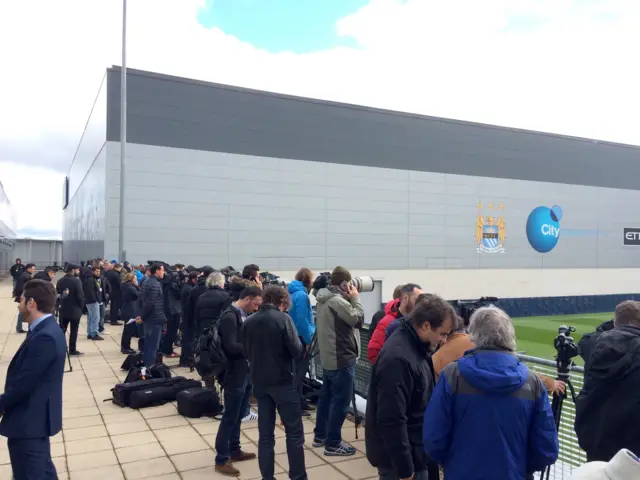 Press assemble at Manchester City's training ground