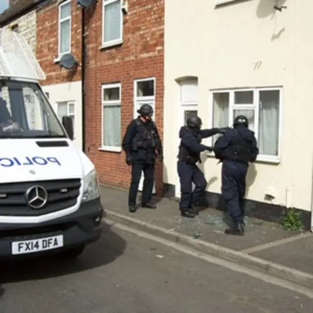 Drugs police carrying out raid