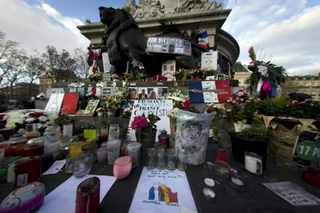 A memorial to victims of the Brussels attacks in Paris