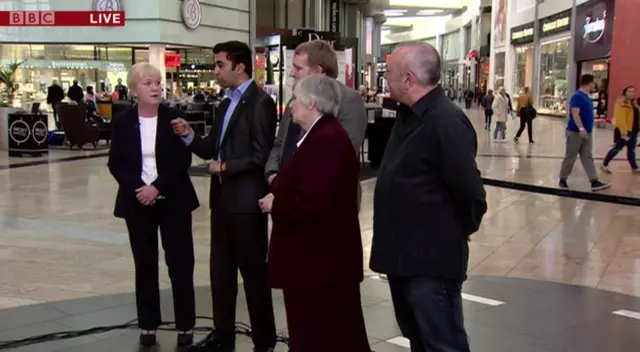 Pollock candidates in Silverburn shopping centre