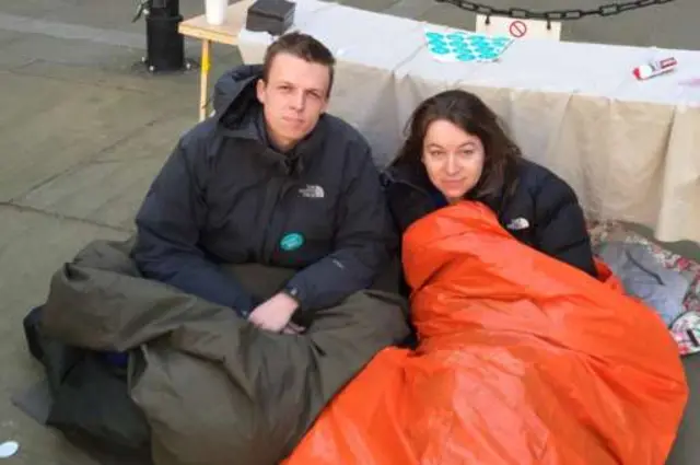 Dr Rachel Clarke, Oxfordshire junior doctor, protesting outside the Department of Health