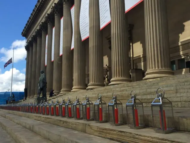 Lanterns outside St George's Hall