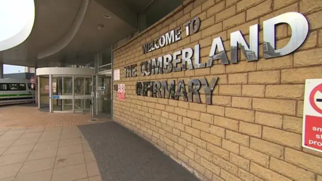 The entrance to the Cumberland Infirmary in Carlisle