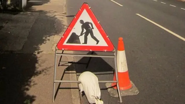 Roadwork sign