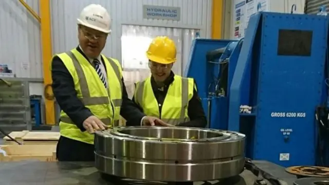 Scottish Conservative leader Ruth Davidson campaigning at Ace Winches in Turiff