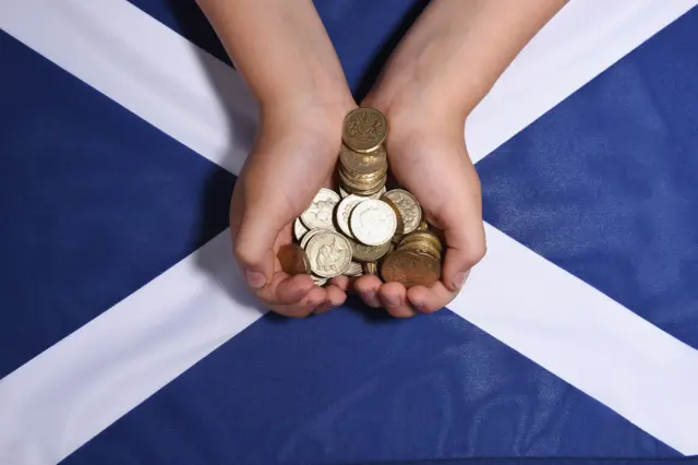 Money on saltire