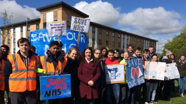 Picket line outside Peterborough City Hospital