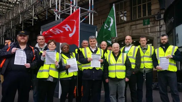 RMT members on strike at London Victoria