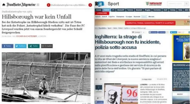 Frankfurter Allgemeine Zeitung and La Repubblica online newspapers