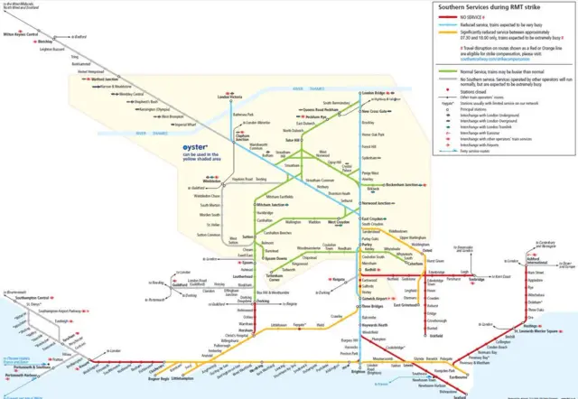 Amended timetable from Southern rail