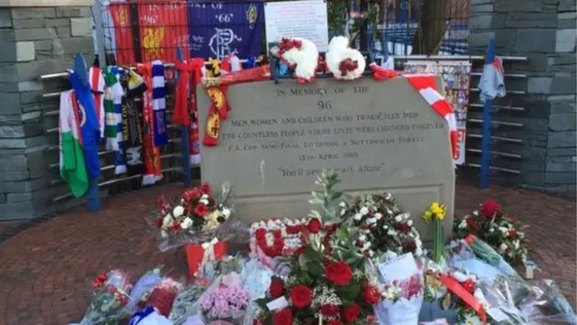 Tributes at Hillsborough Stadium in Sheffield