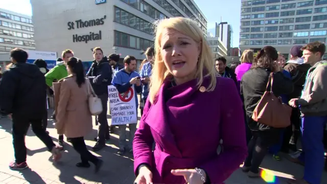 Catriona Renton standing outside St Thomas' Hospital