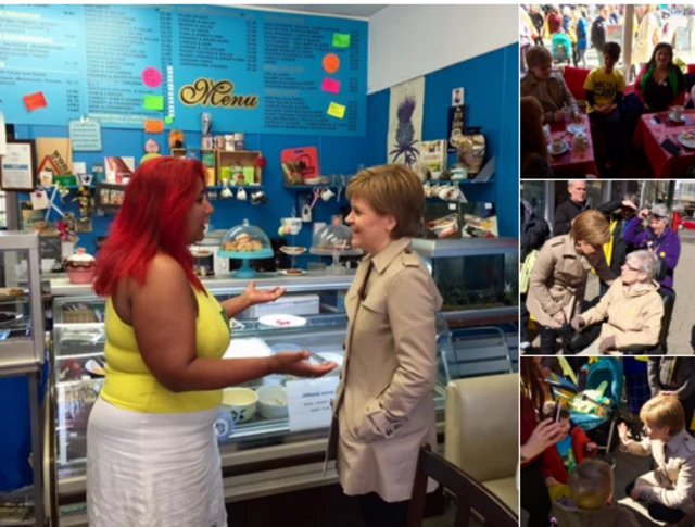 SNP leader Nicola Sturgeon out and about in Portobello