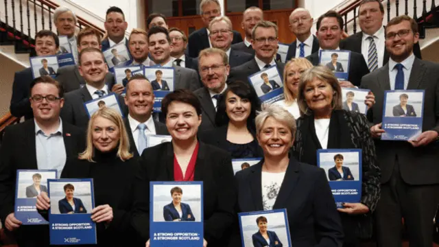 Ruth Davidson with Scottish Conservative Party candidates for Holyrood 2016