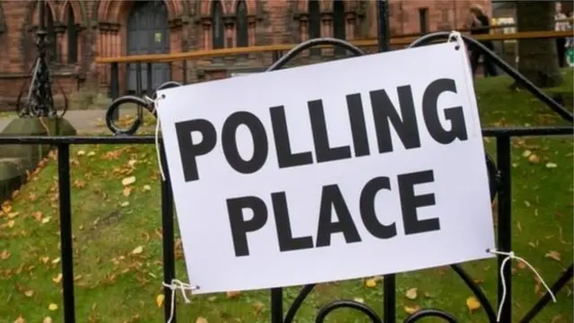 Sign for polling place