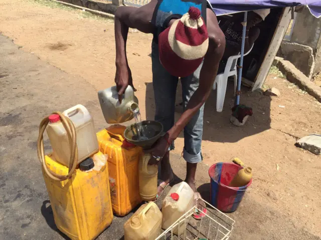 A black market fuel trader in Bauchi, Nigeria