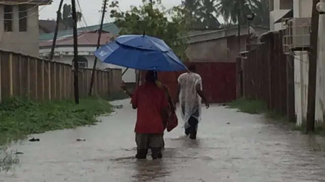 Flooded street in Dar es Salaam