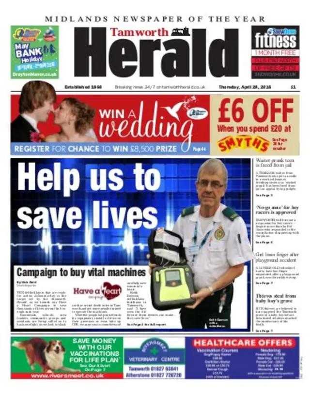 Tamworth Herald front page