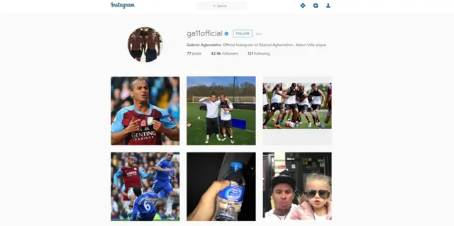 Agbonlahor's Instgram account