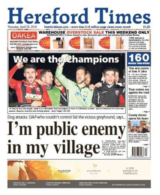 Hereford Times front page