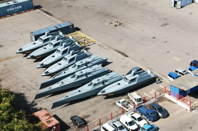 A general view of eight speedboats, belonging to Mozambican state company Proindicus, Maputo, Mozambique