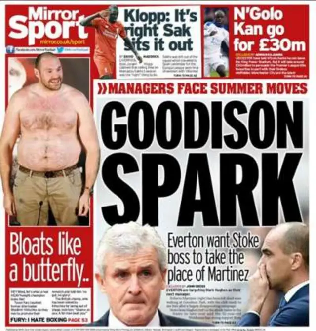 Daily Mirror backpage