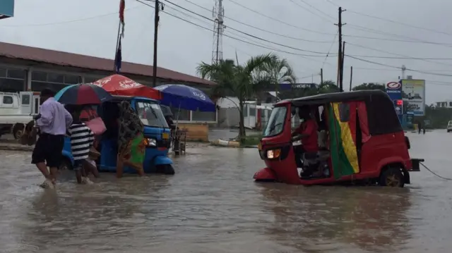 Flooded street in Dar es Salaam, Tanzania