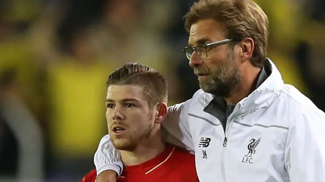 Alberto Moreno and Jurgen Klopp