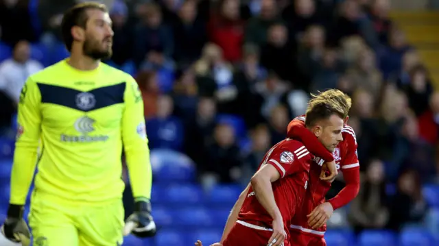 Adam Legzdins looks on ruefully after Jordan Rhodes' equaliser