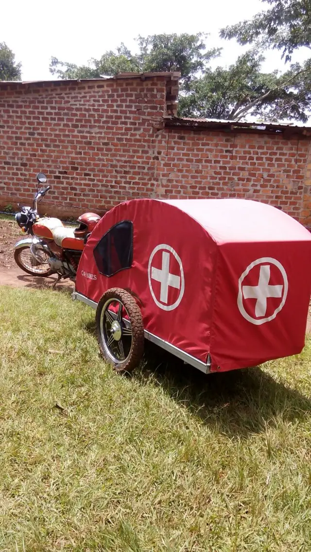 Uganda motorcycle ambulance