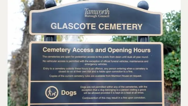 Glascote Cemetery sign