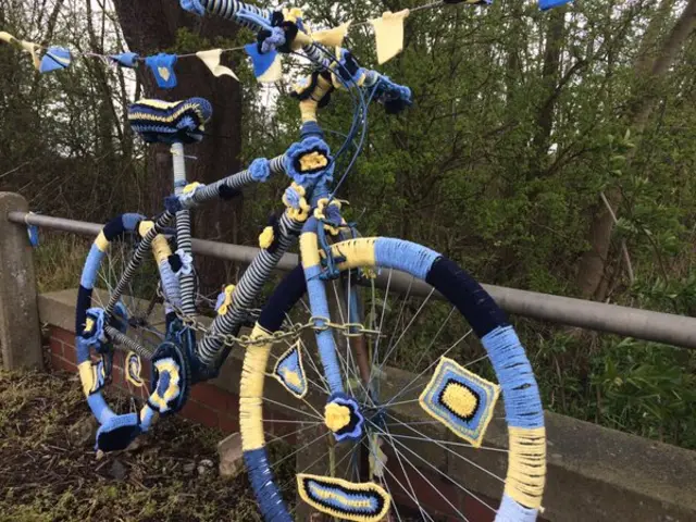 Bicycle wrapped in wool