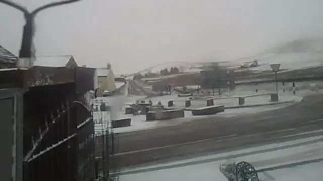 Snow in village of Flash in Staffordshire