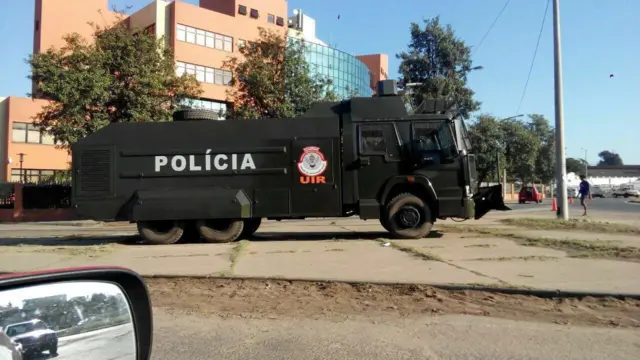 Police vehicle in Maputo