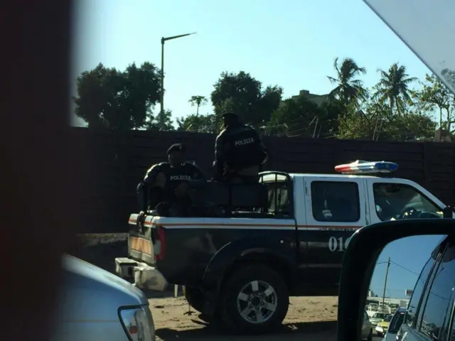 Police vehicle in Maputo