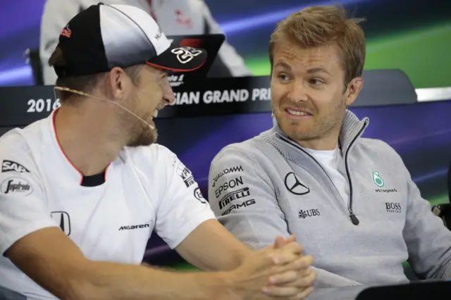 Button and Rosberg
