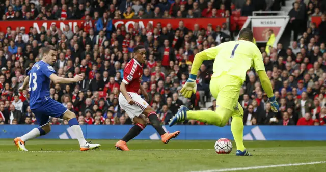 Anthony Martial scores for Manchester United