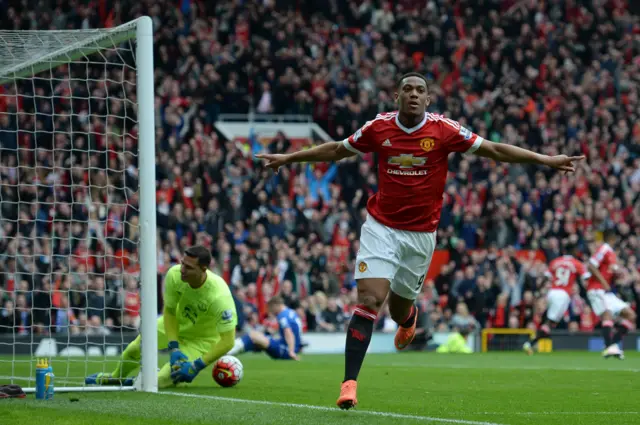 Anthony Martial celebrates