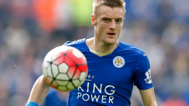 Jamie Vardy in action for Leicester