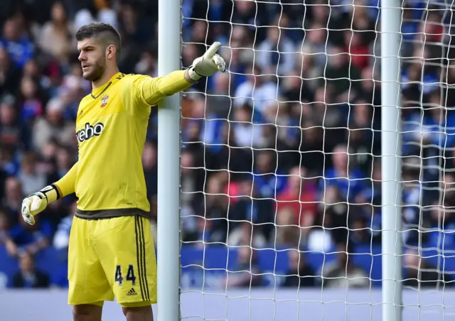 Fraser Forster gestures